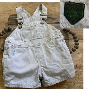 Vintage Baby Gap Classic Infant Size M (6-12‎ mo) Khaki Cotton Shortalls
